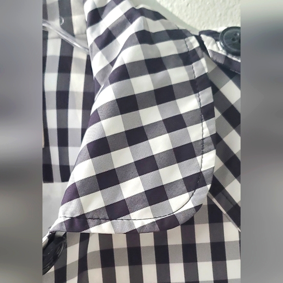 ANNE KLEIN-size 10- plaid trench coat - Knee Length Belted - Picture 11 of 12